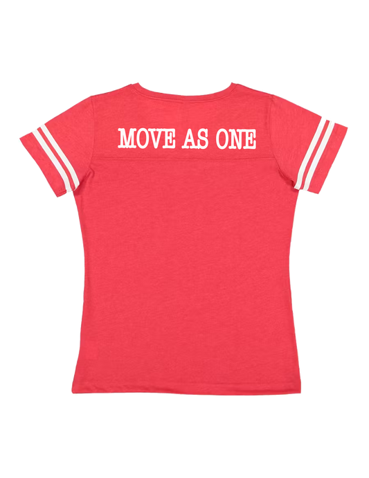 TEAM CAPTAIN SIGNATURE LOGO JERSEY TEE WOMENS- RED