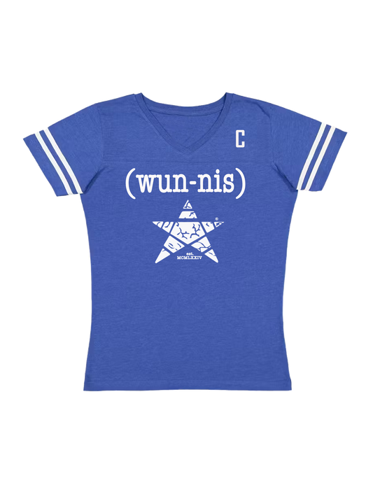 TEAM CAPTAIN SIGNATURE LOGO JERSEY TEE WOMENS- BLUE