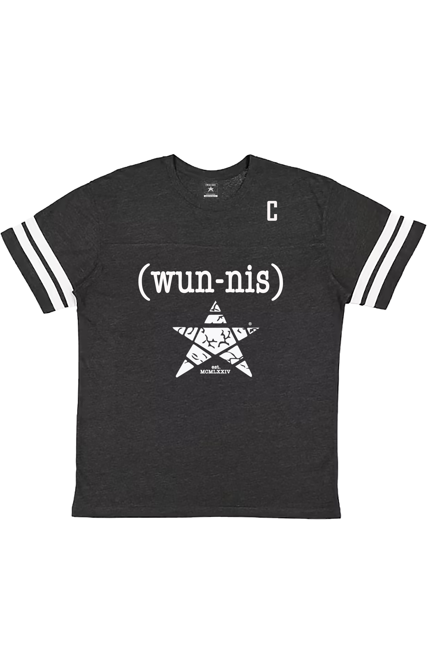 TEAM CAPTAIN SIGNATURE LOGO JERSEY TEE - MENS ASH BLACK