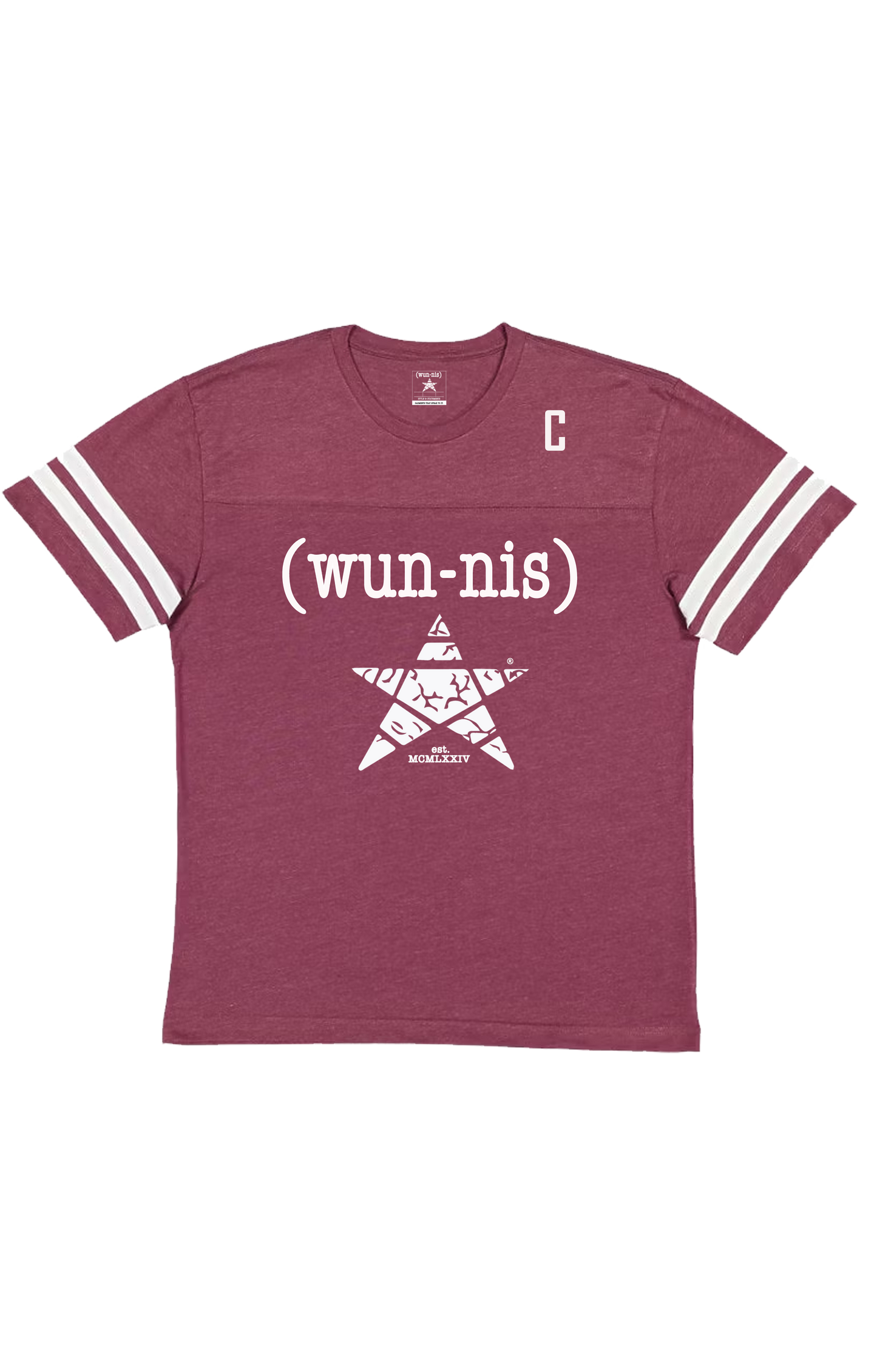 TEAM CAPTAIN SIGNATURE LOGO JERSEY TEE - MENS BURGUNDY