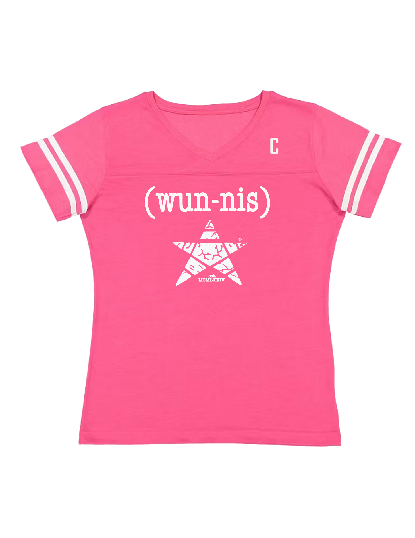 TEAM CAPTAIN SIGNATURE LOGO JERSEY TEE WOMENS- PINK