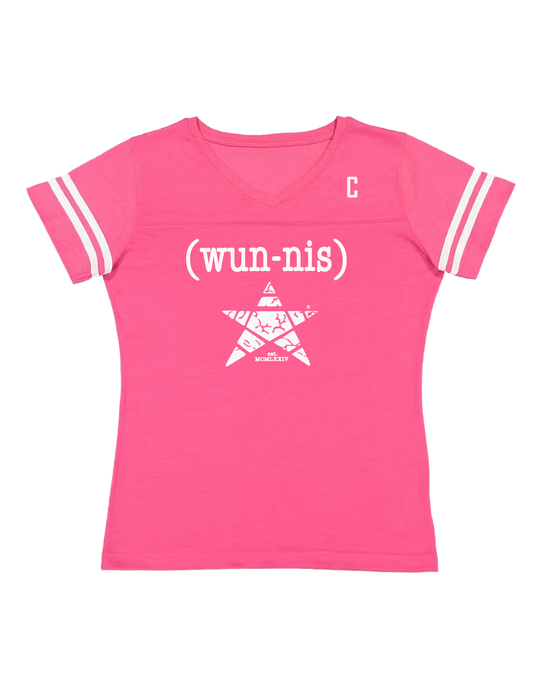 TEAM CAPTAIN SIGNATURE LOGO JERSEY TEE WOMENS- PINK