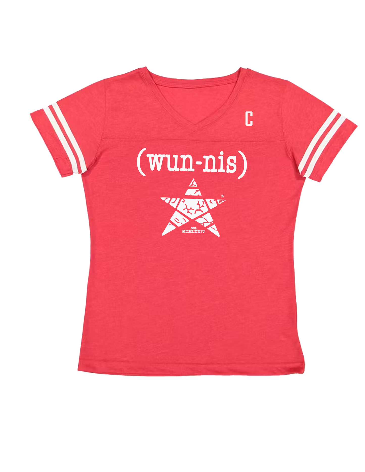 TEAM CAPTAIN SIGNATURE LOGO JERSEY TEE WOMENS- RED